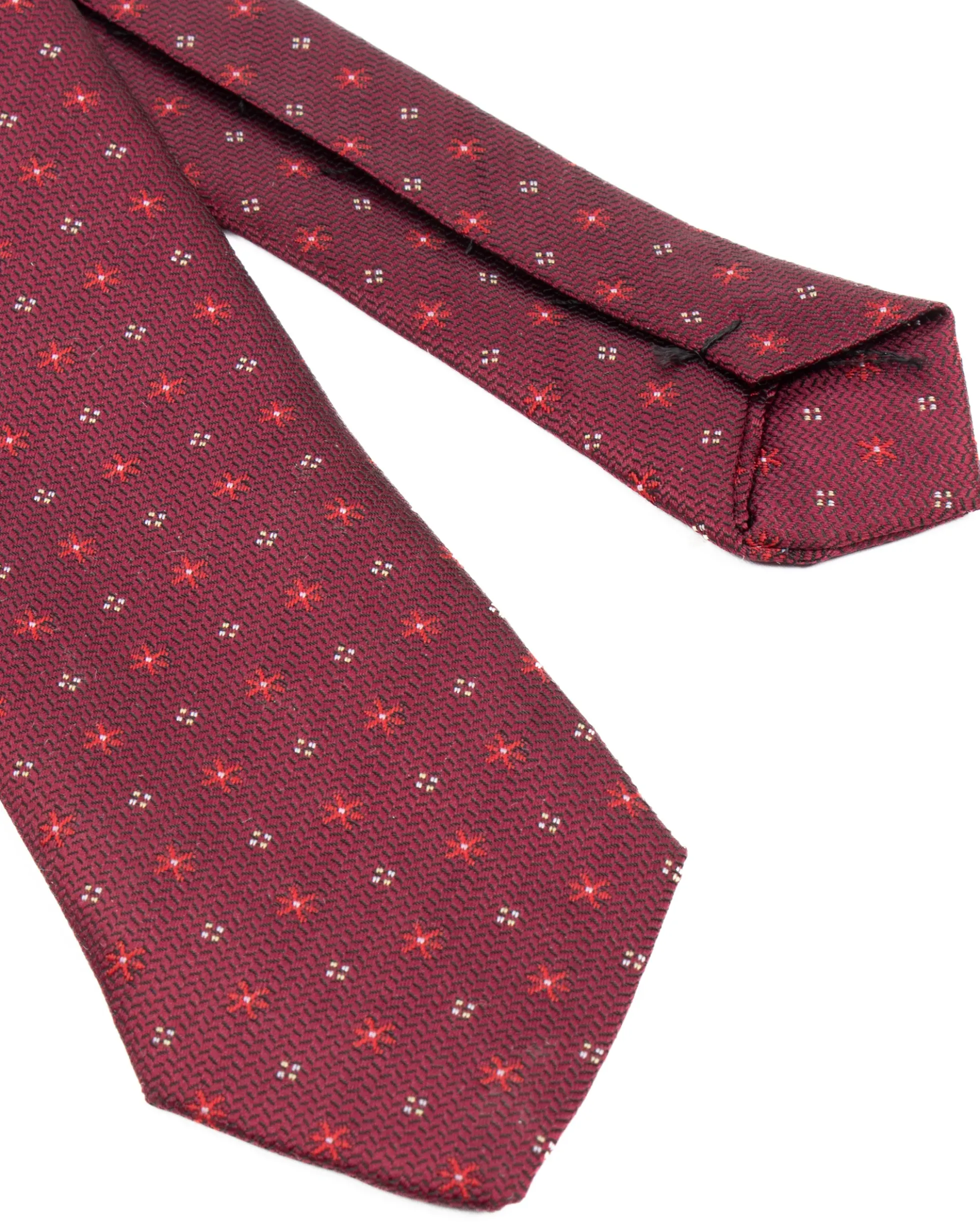 Cravattino uomo unisex cravatta elegante cerimonia microfantasia a contrasto bordeaux GIOSAL-CP1170A