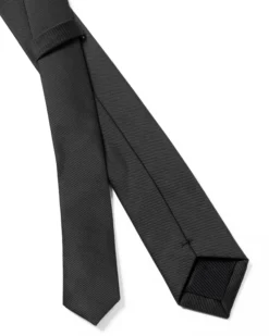 Cravattino uomo unisex cravatta pala media elegante cerimonia casual basic raso diagonale nero GIOSAL-CP1160A