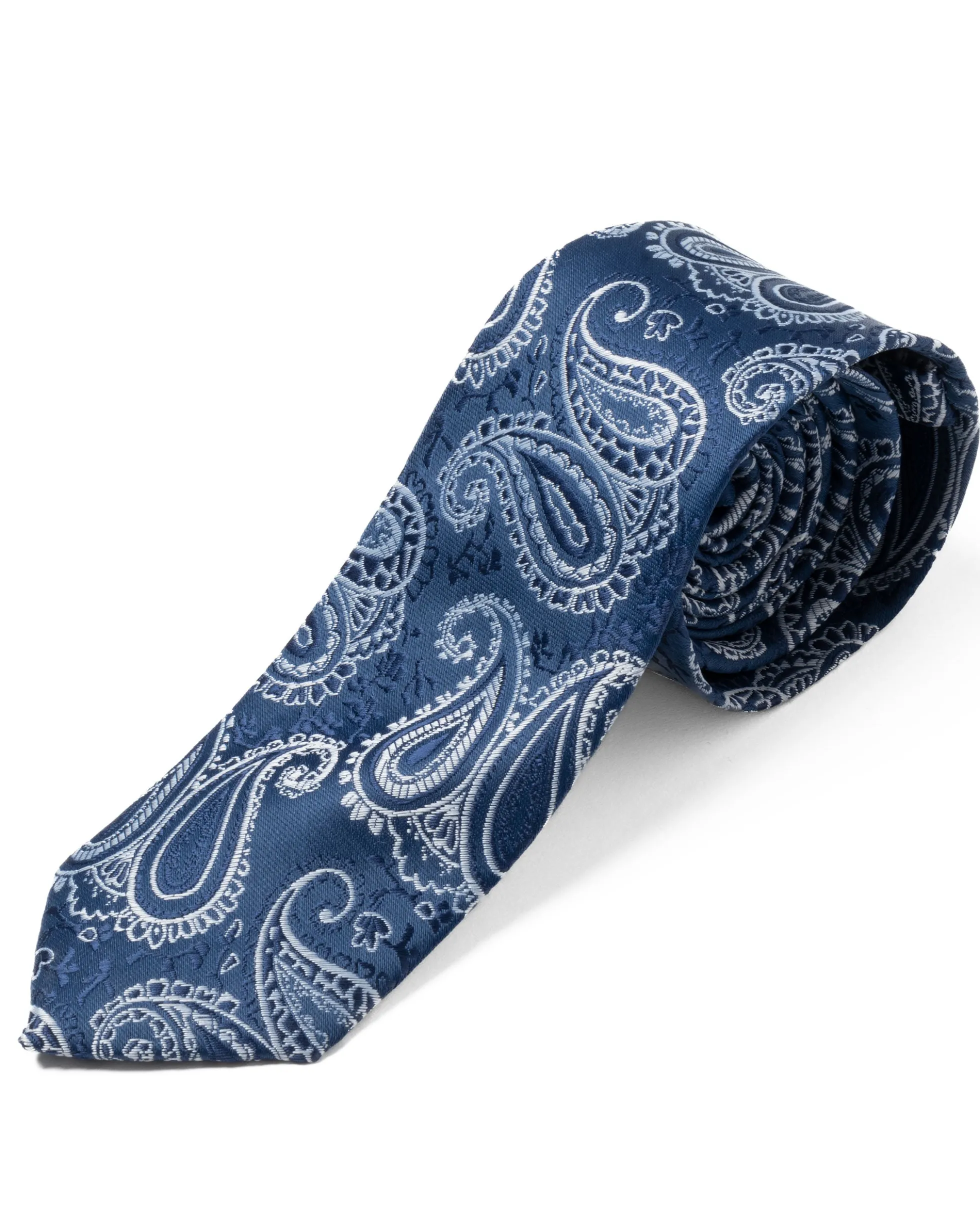Cravattino Uomo Unisex Cravatta Pala Media Elegante Cerimonia Casual Fantasia Damascata Jacquard Blu Chiaro GIOSAL-CP1151A
