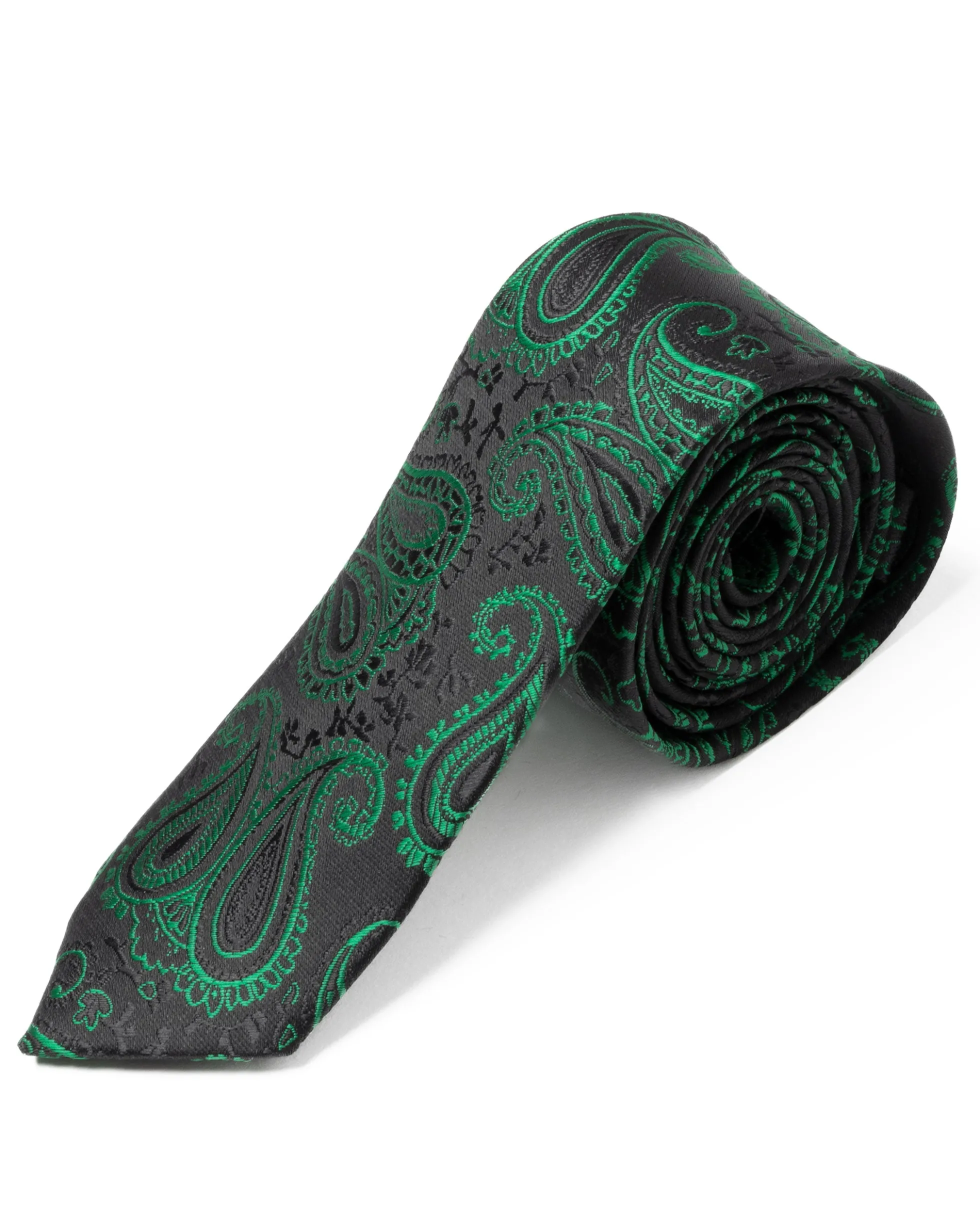 Cravattino Uomo Unisex Cravatta Pala Media Elegante Cerimonia Casual Fantasia Damascata Jacquard Nero GIOSAL-CP1148A
