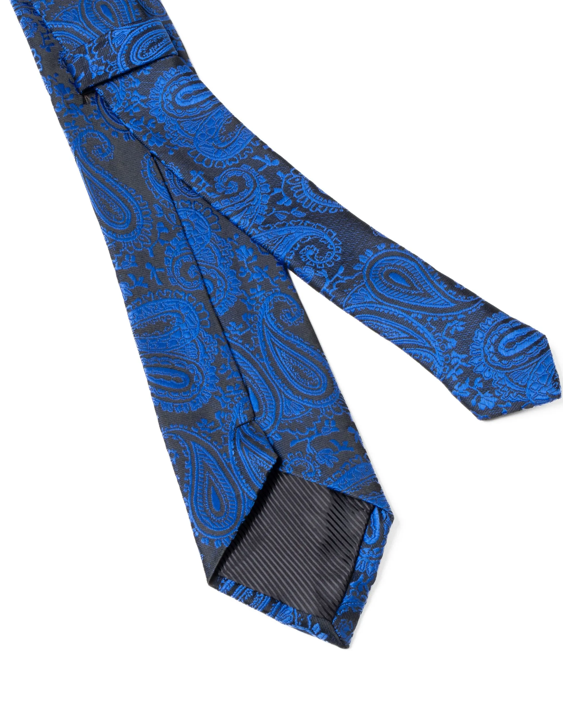 Cravattino Uomo Unisex Cravatta Pala Media Elegante Cerimonia Casual Fantasia Damascata Jacquard Blu Royal GIOSAL-CP1147A
