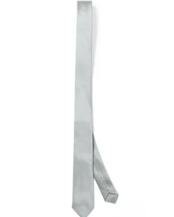 Cravattino Uomo Unisex Cravatta Pala Media Elegante Cerimonia Casual Basic Raso Diagonale Grigio Chiaro GIOSAL-CP1141A