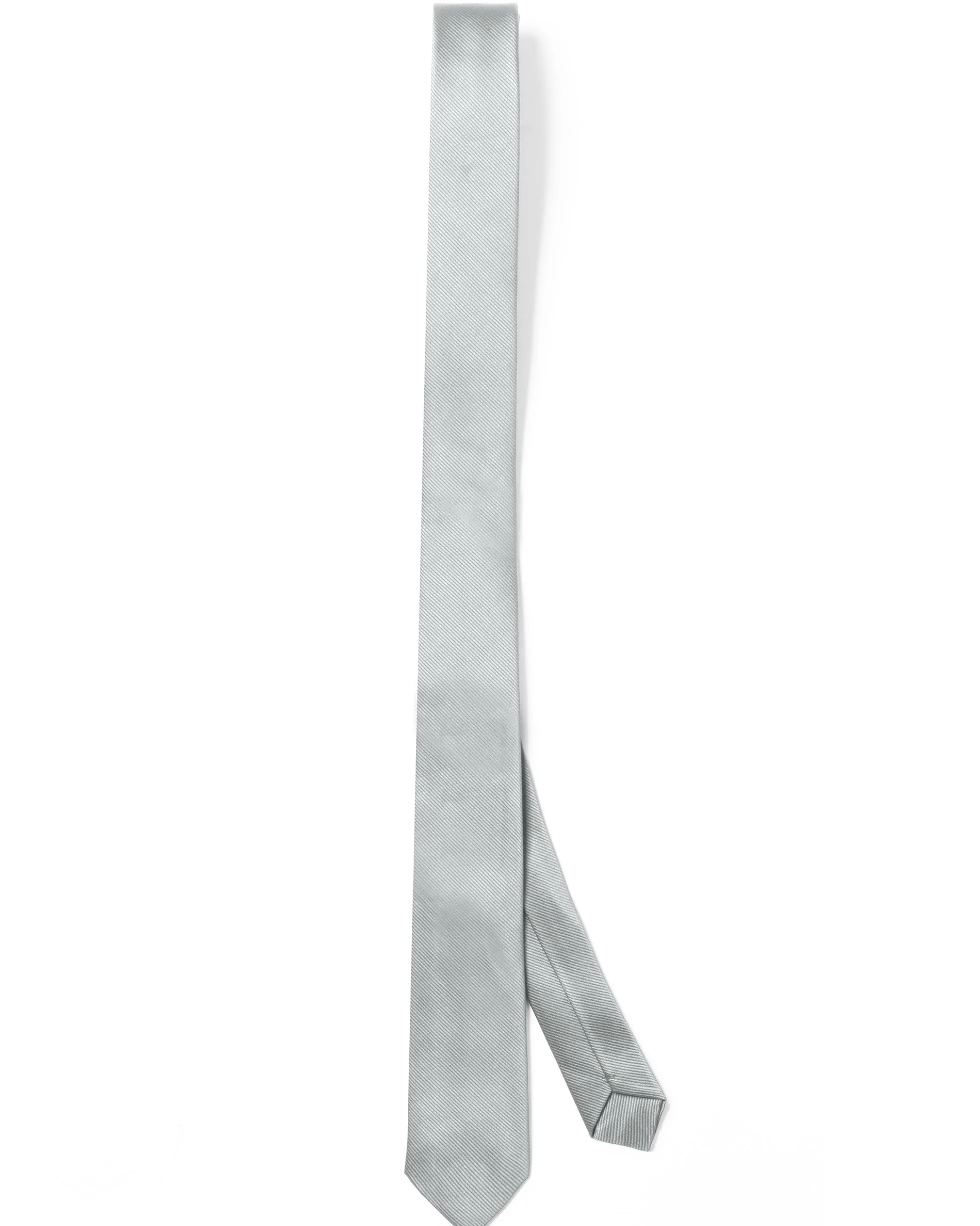 Cravattino Uomo Unisex Cravatta Pala Media Elegante Cerimonia Casual Basic Raso Diagonale Grigio Chiaro GIOSAL-CP1141A