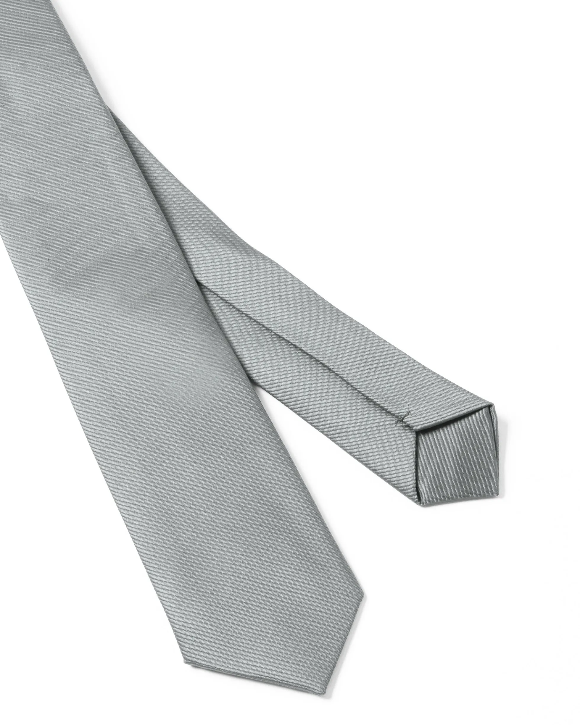 Cravattino Uomo Unisex Cravatta Pala Media Elegante Cerimonia Casual Basic Raso Diagonale Grigio Chiaro GIOSAL-CP1141A