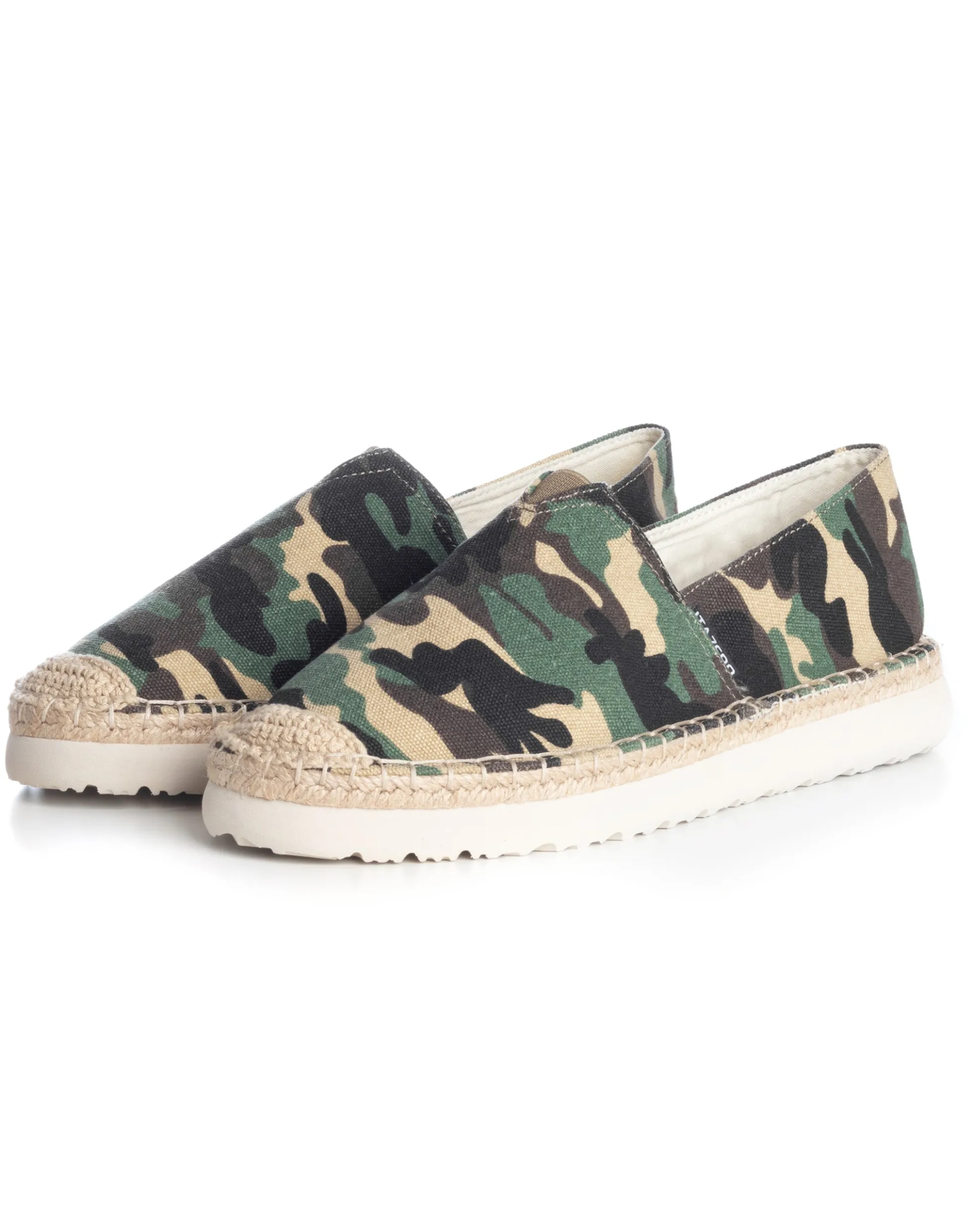 Espadrillas Scarpe Uomo Unisex Tela Estive Mare Fantasia Militare Mimetica Cotone Comode Leggere Verde GIOSAL-S1249A