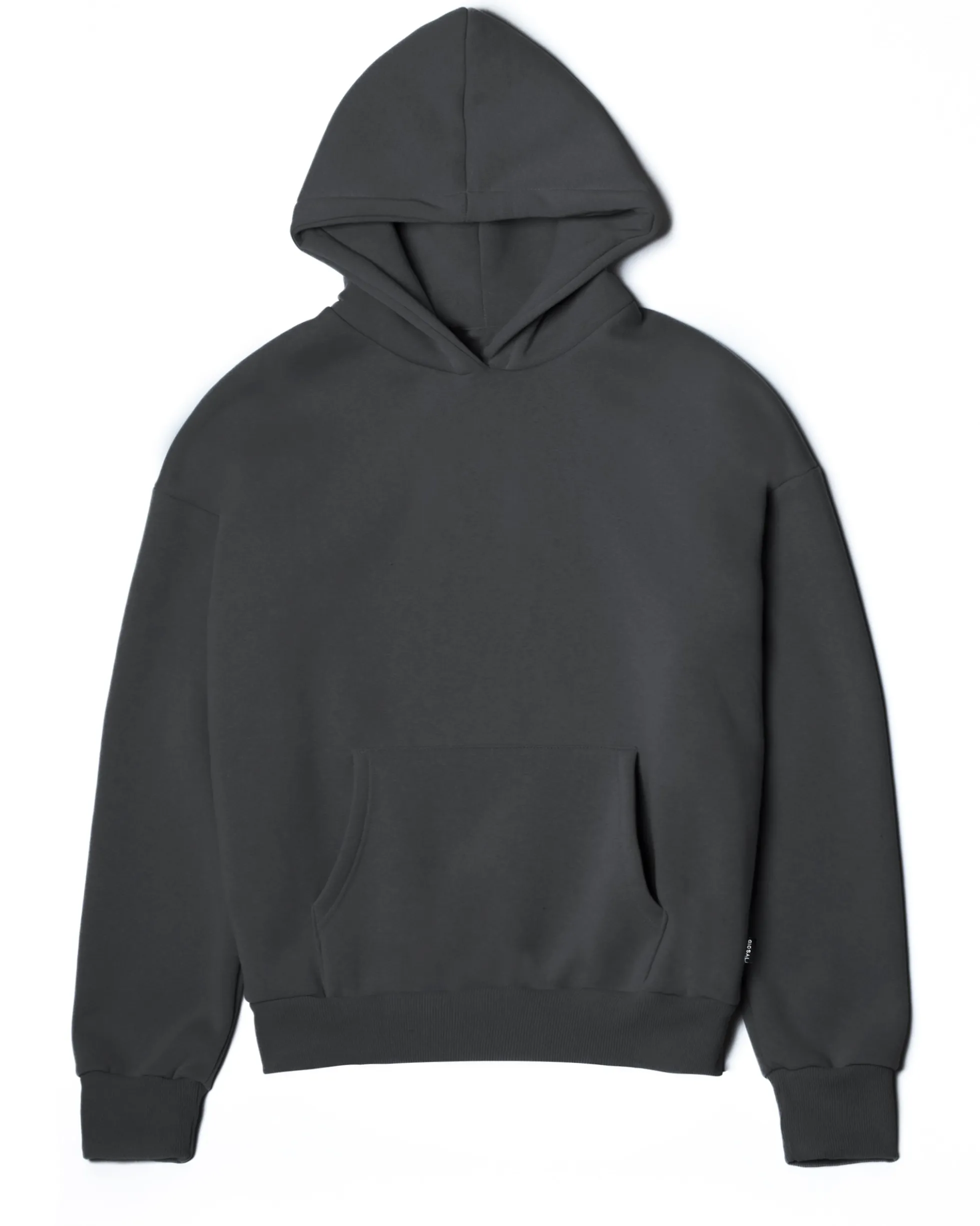 Felpa Con Cappuccio Uomo Boxy Fit Basic Felpata Comoda Piombo F2995A