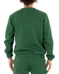 Felpa Uomo Girocollo Maglia Felpata Basic Tinta Unita Verde Regular Fit GIOSAL-F2878A
