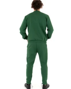 Felpa Uomo Girocollo Maglia Felpata Basic Tinta Unita Verde Regular Fit GIOSAL-F2878A