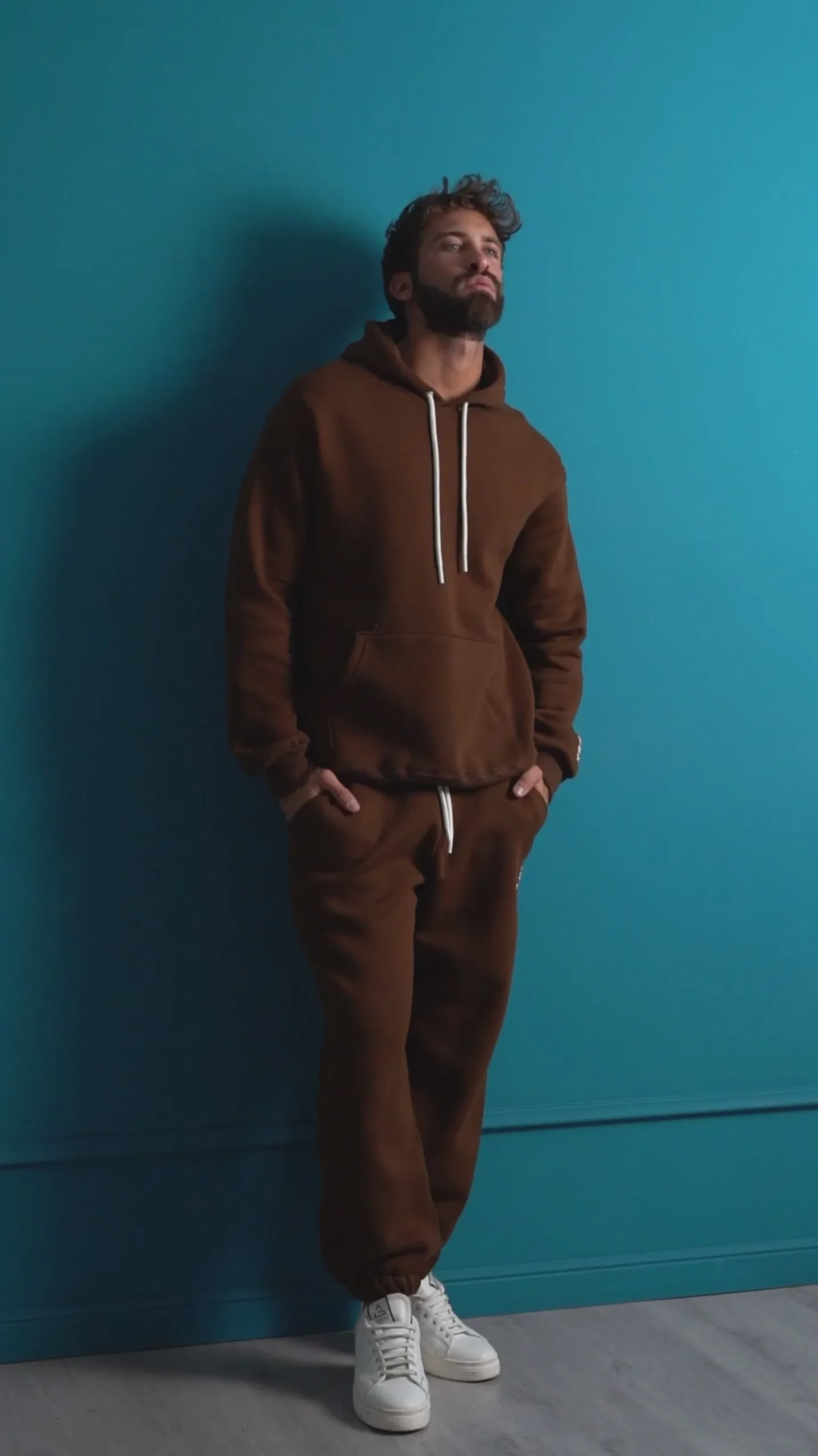 Felpa Uomo Hoodie Con Cappuccio Logo Felpata Comoda Grigio Berna M-252019