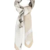 Foulard uomo unisex bandana cavalli pied-de-poule bordo satinato panna GIOSAL-FD1006A