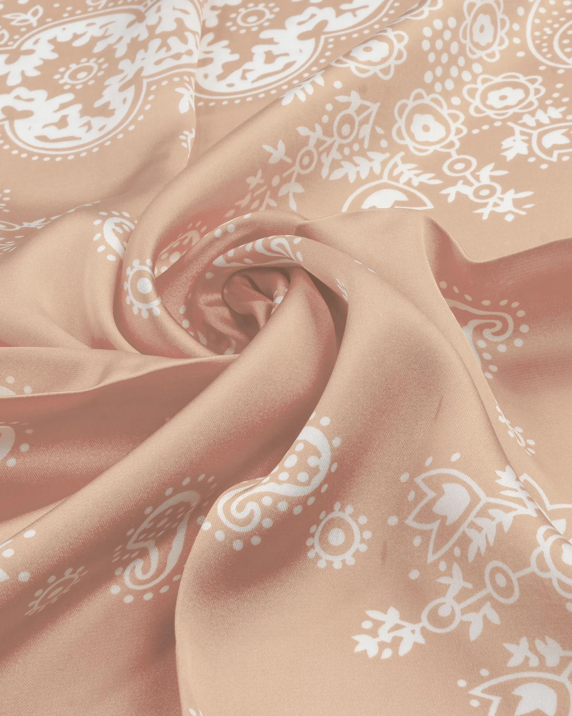 Foulard uomo unisex bandana paisley medaglione simmetrico bordo satinato beige GIOSAL-FD1013A