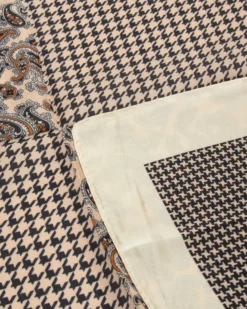 Foulard uomo unisex bandana pied-de-poule paisley bordo satinato beige GIOSAL-FD1004A