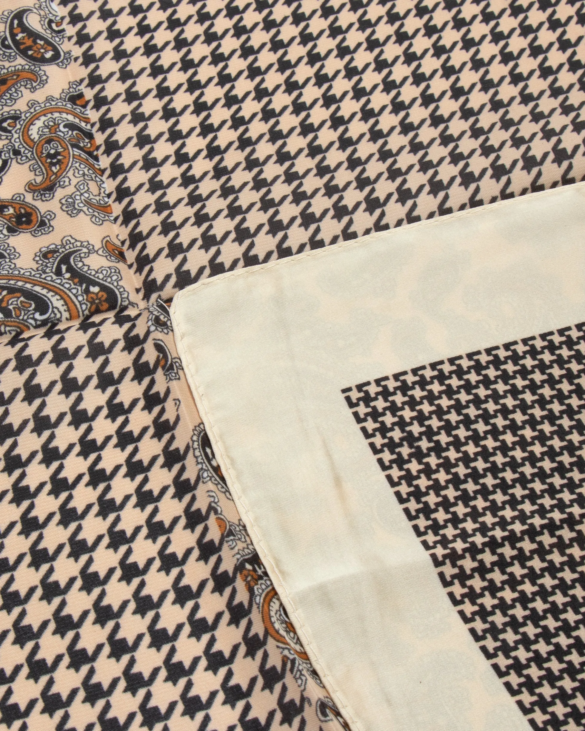 Foulard uomo unisex bandana pied-de-poule paisley bordo satinato beige GIOSAL-FD1004A