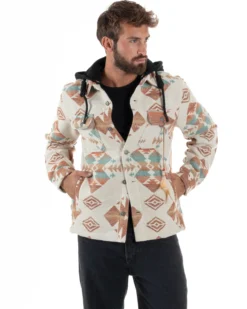 Giacca Camicia Con Cappuccio Overshirt Azteca BERNA M252276