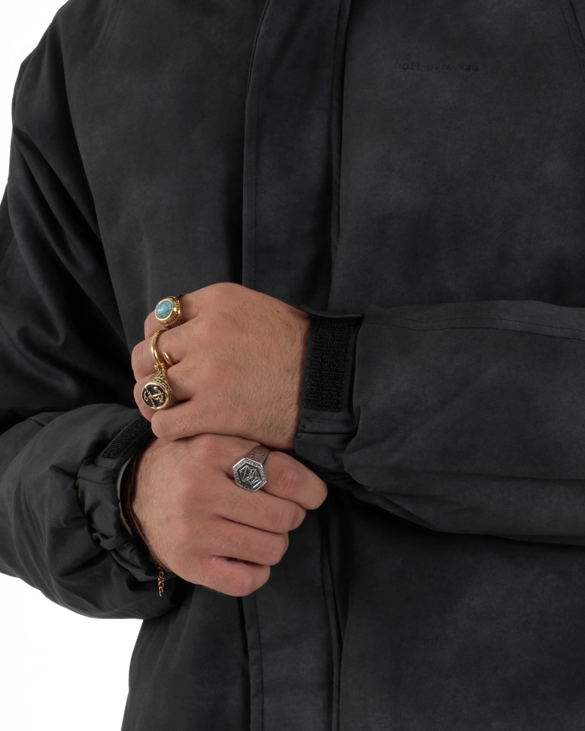 Giubbotto Bomber Oversize Sfumato Nero G3322A