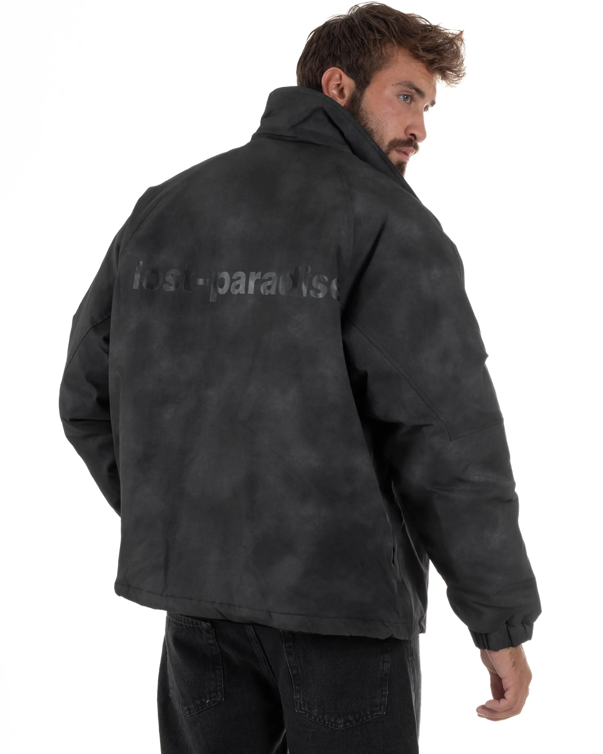 Giubbotto Bomber Oversize Sfumato Nero G3322A