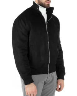 Giubbotto Uomo College Camoscio Basic Nero G3147A