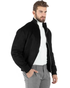 Giubbotto Uomo College Camoscio Basic Nero G3147A