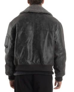 Giubbotto Uomo Ecopelle Bomber Collo Pelliccia Aviatore Oversize Nero G3344A