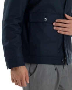 Giubbotto Uomo Tessuto Tecnico Impermeabile Giacca Basic Blu G3352A