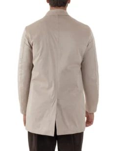 Giubbotto Uomo Trench Lungo Camoscio Imbottito Beige BlackSunday G3384A