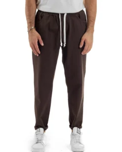Jeans Jogger Cotone Loose Fit Basic Marrone JS1152A