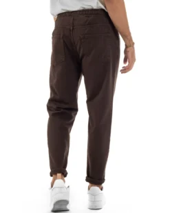 Jeans Jogger Cotone Loose Fit Basic Marrone JS1152A