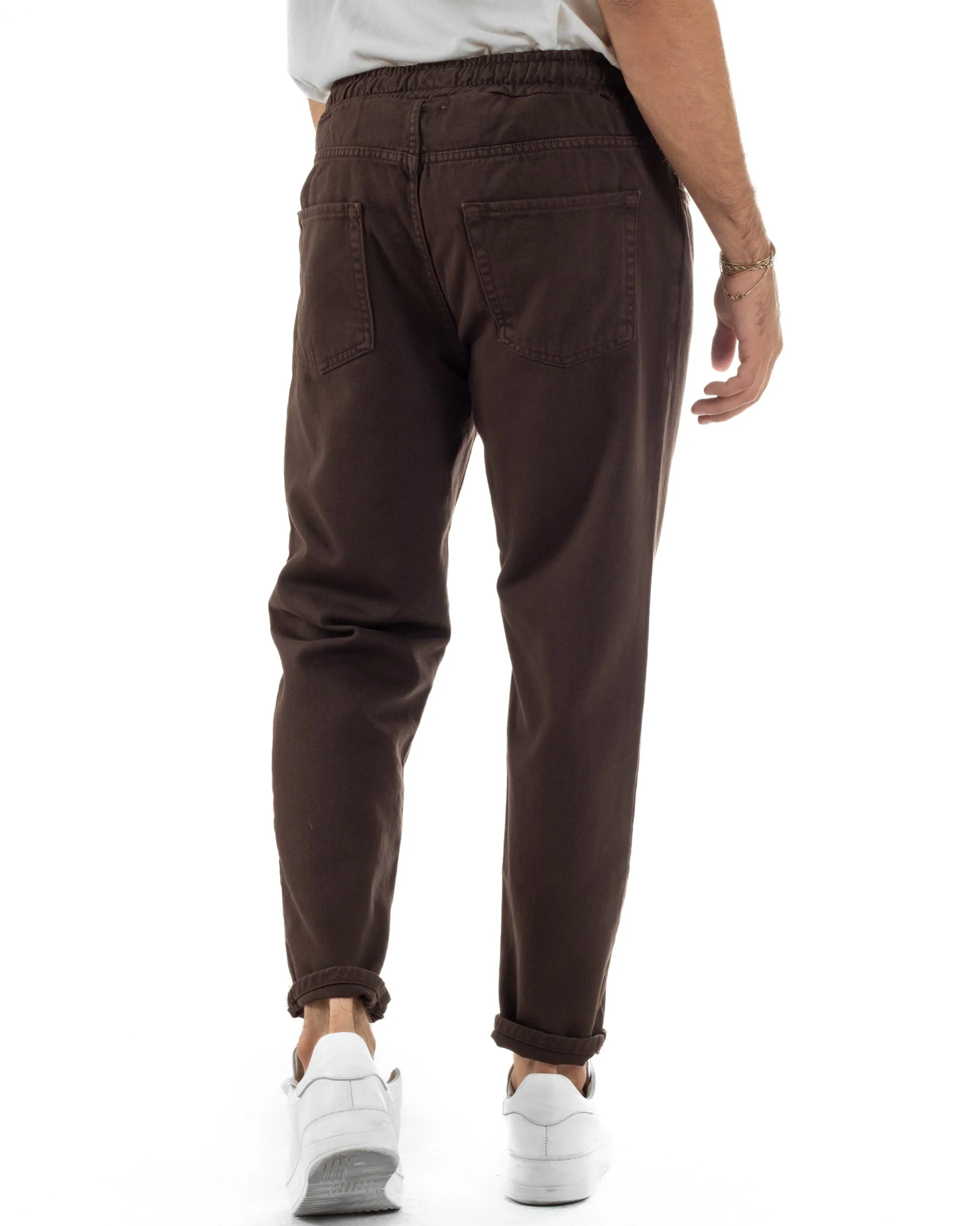 Jeans Jogger Cotone Loose Fit Basic Marrone JS1152A