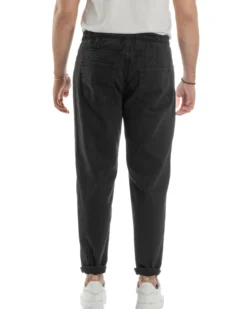 Jeans Jogger Cotone Loose Fit Basic Nero JS1119A