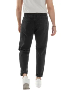 Jeans Jogger Cotone Loose Fit Basic Nero JS1119A