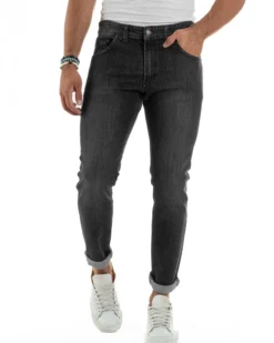 Jeans Skinny Fit Cinque Tasche Denim Grigio JS1140A