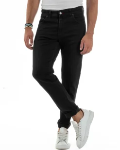 Jeans Skinny Fit Cinque Tasche Denim Nero JS1138A