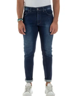 Jeans Skinny Fit Cinque Tasche Denim Scuro JS1139A