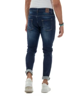 Jeans Skinny Fit Cinque Tasche Denim Scuro JS1139A