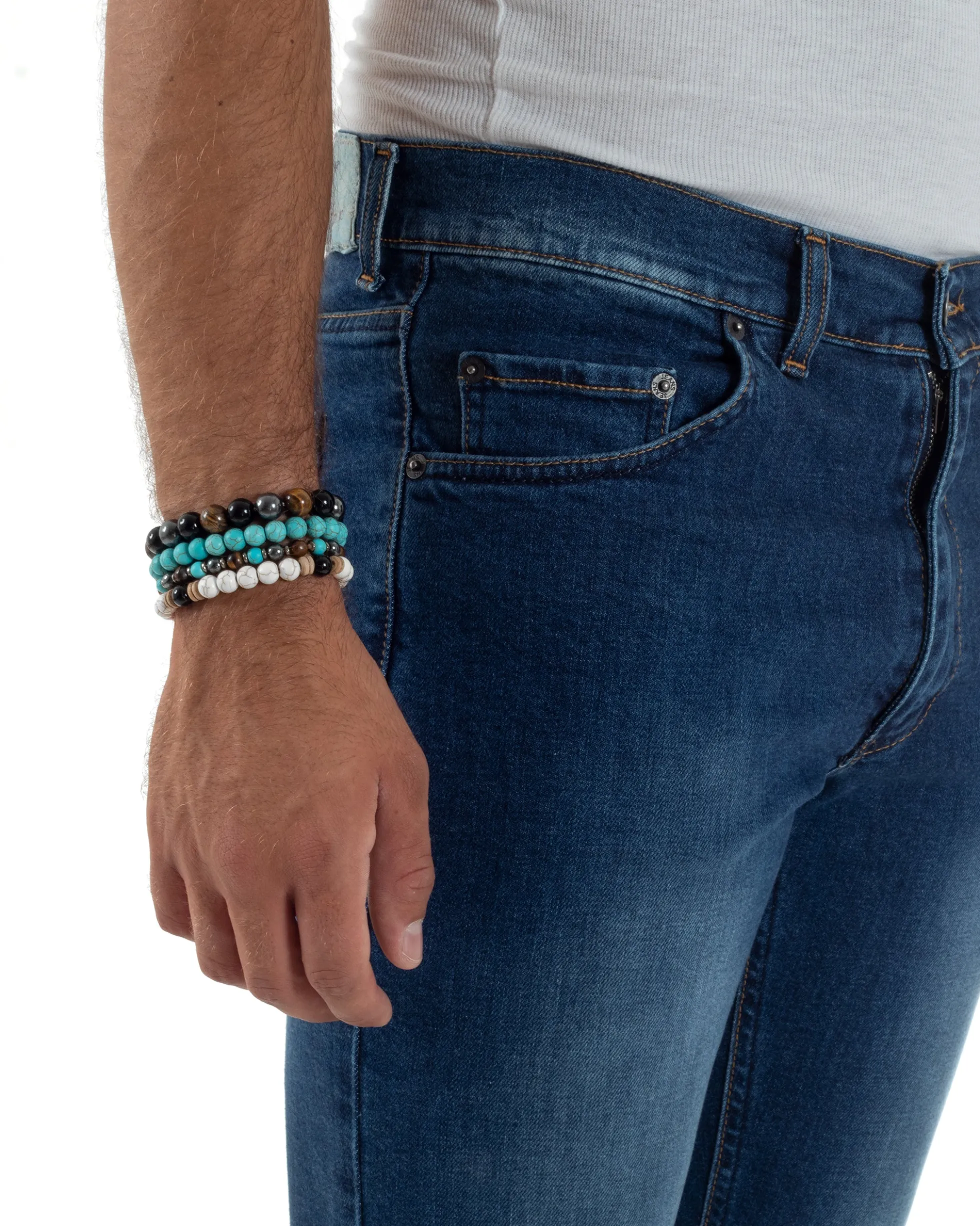 Jeans Slim Fit Cinque Tasche Denim Chiaro JS1141A