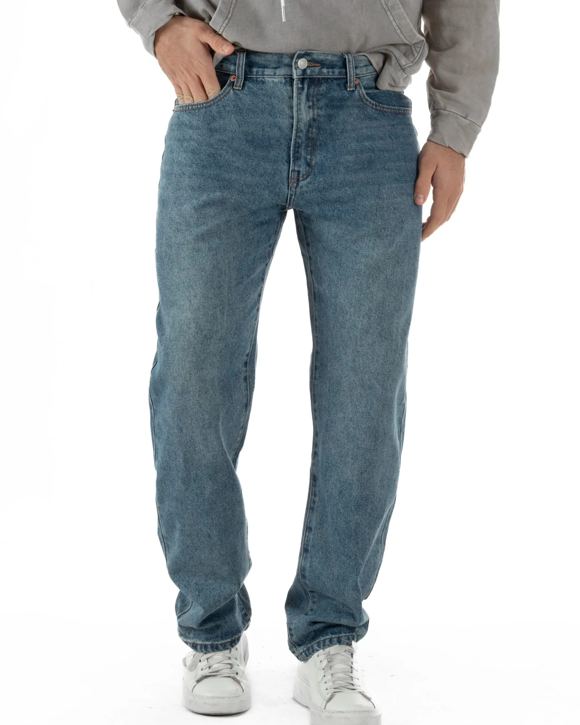 Jeans Uomo Baggy Fit Cinque Tasche Basic Denim JS1173A