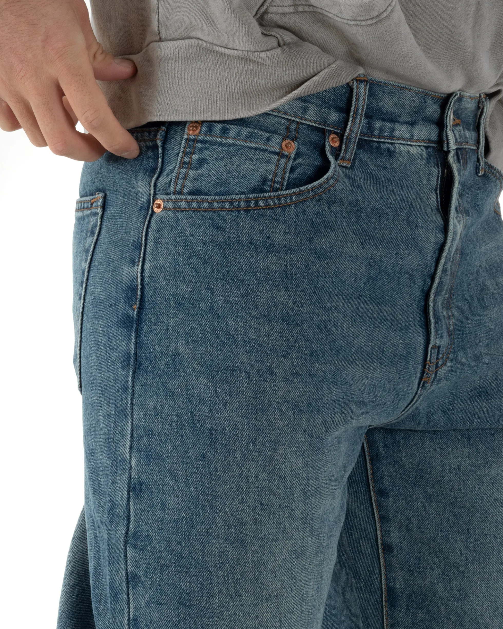 Jeans Uomo Baggy Fit Cinque Tasche Basic Denim JS1173A