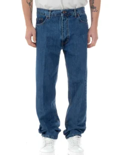 Jeans Uomo Baggy Pantaloni Fondo Ampio Largo Relaxed Fit Casual Basic Denim GIOSAL-JS1086A