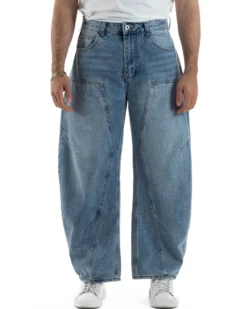 Jeans uomo balloon fit street baggy basic denim medio GIOSAL-JS1193A