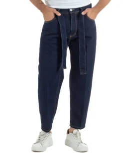 Jeans uomo carrot fit basic cintura denim scuro BlackSunday JS1194A