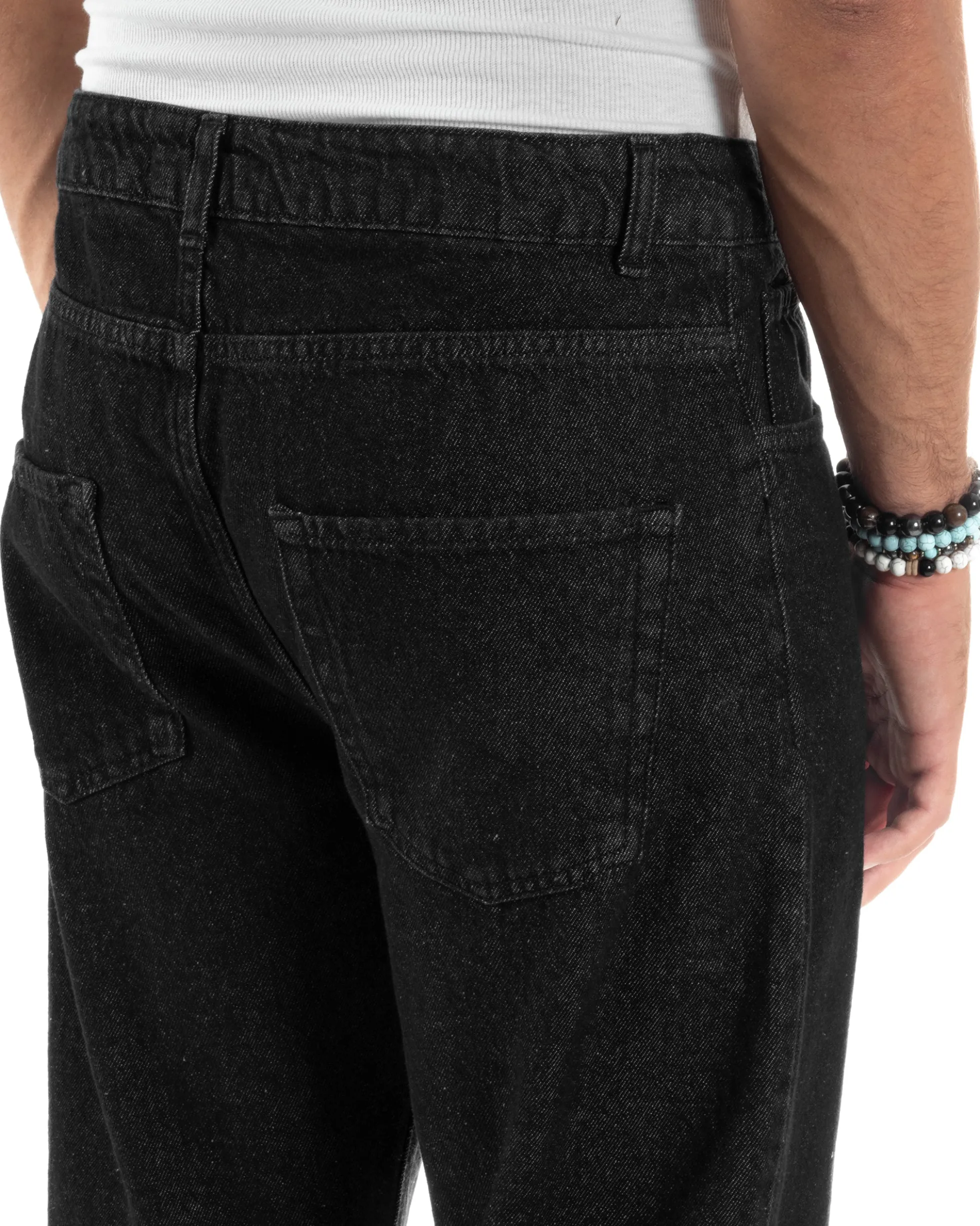 Jeans Uomo Cinque Tasche Regular Fit Basic Nero JS1127A
