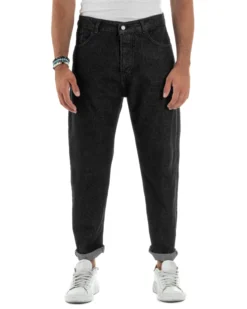 Jeans Uomo Cinque Tasche Regular Fit Basic Nero JS1127A