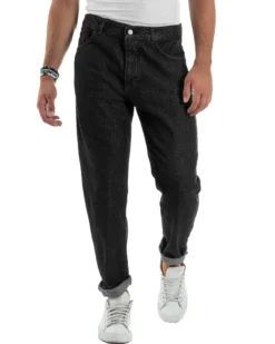 Jeans Uomo Cinque Tasche Regular Fit Basic Nero JS1127A