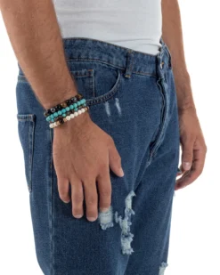 Jeans Uomo Cinque Tasche Regular Fit Rotture Basic Scuro JS1124A