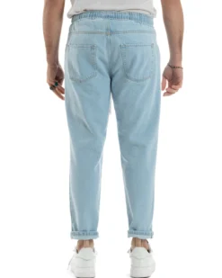 Jeans uomo jogger basic pantalaccio loose fit denim medio GIOSAL-JS1111A