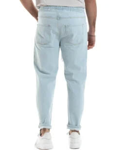 Jeans uomo jogger loose fit pantalaccio basic denim chiaro GIOSAL-JS1078A