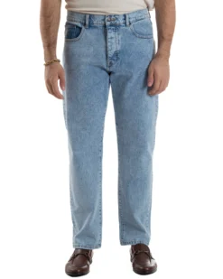 Jeans Uomo Pantaloni Regular Fit Basic Denim Chiaro Over-D OC1F2W5D21