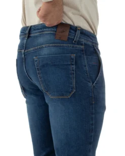 Jeans Uomo Pantaloni Tasche America Slim Fit Basic Denim Scuro Blu JS1170A