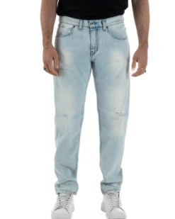 Jeans uomo regular fit rotture denim chiaro BERNA M-261003