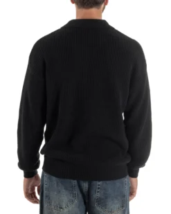 Maglia Uomo Polo Maglioncino Con Colletto Nero M3012A